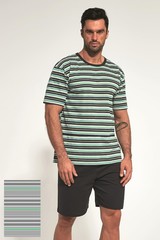 Pánské pyžamo Cornette krátké - 338/09 šedo-zelená