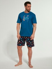 Pánské pyžamo Cornette Caribbean 326/124, krátké, modré