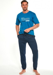 Pánské pyžamo Cornette 462/182 - dlouhé, modré